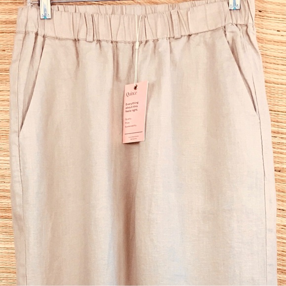 QUINCE New With Tag 100% Organic Linen Pants In The Color Of Driftwood. Size S - Picture 6 of 13